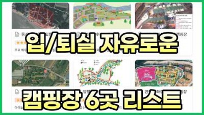 입실 퇴실 시간 좋은 캠핑장, 입퇴실 자유로운 캠핑장 (몽산포청솔, 땅에미소, 일영 모자농원, 서원농원, 양평숲 비룡, 평화 강변 수목) 캠핑장 이용정보